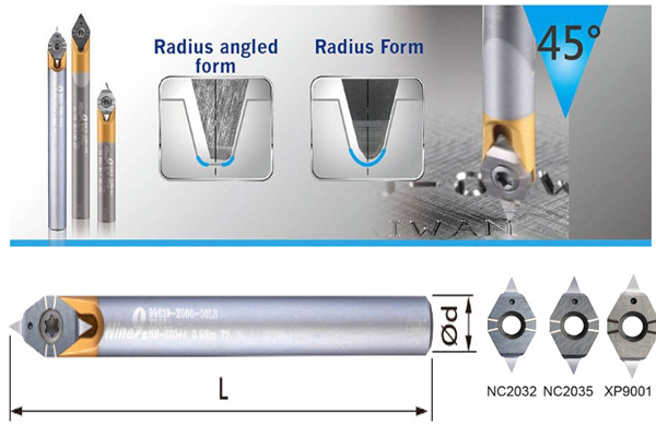 Dao khắc chữ 45 độ Nine 9